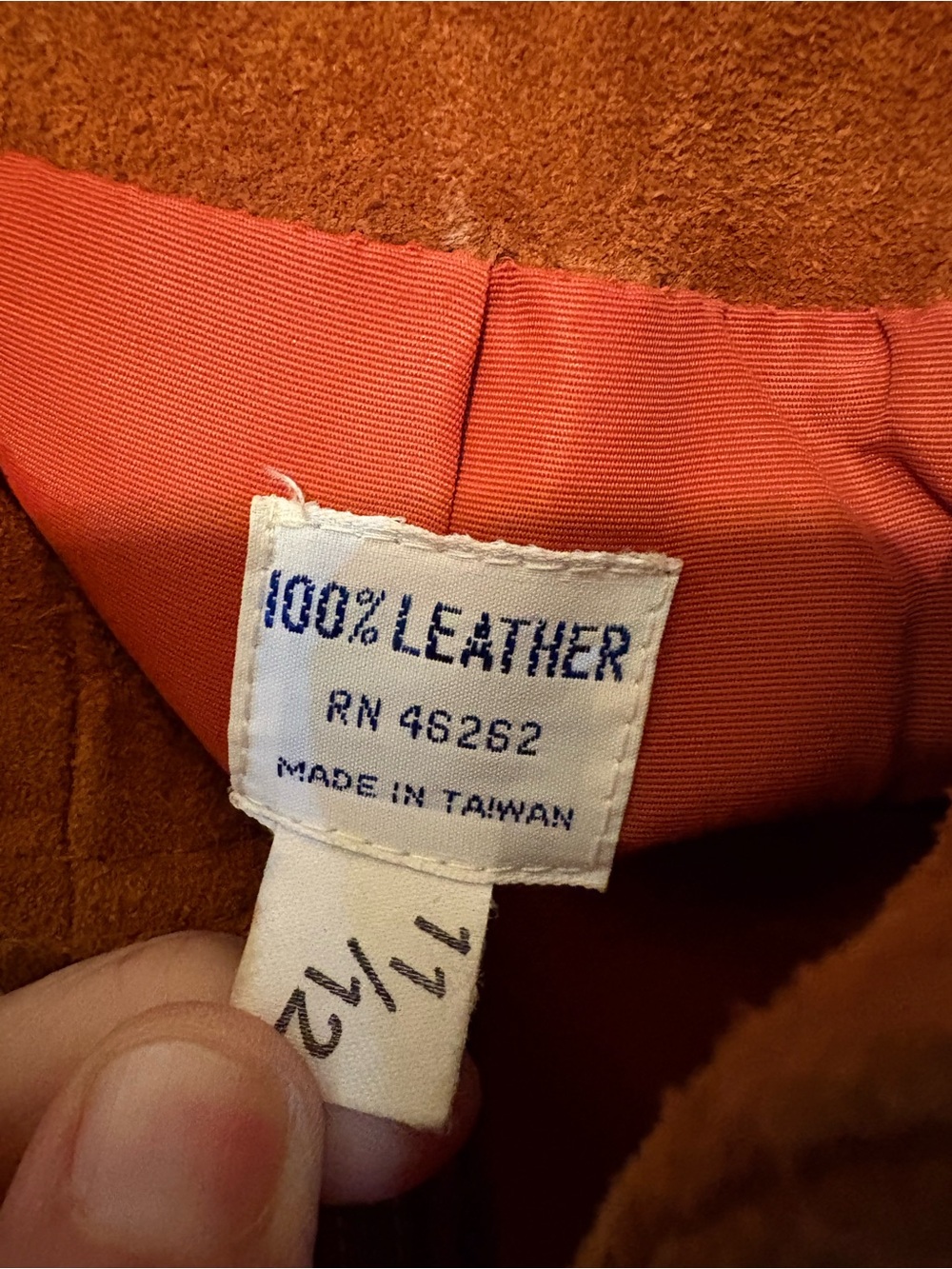 100 percent leather Patchwork Jacket - Rust Brown - Picture 3 of 4